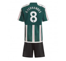Manchester United Bruno Fernandes #8 Koszulka Wyjazdowa dzieci 2023-24 Krótki Rękaw (+ krótkie spodenki)