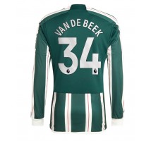 Manchester United Donny van de Beek #34 Koszulka Wyjazdowa 2023-24 Długi Rękaw
