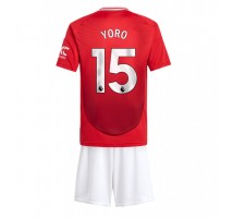 Manchester United Leny Yoro #15 Koszulka Podstawowa dzieci 2024-25 Krótki Rękaw (+ krótkie spodenki)