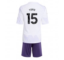 Manchester United Leny Yoro #15 Koszulka Wyjazdowa dzieci 2025-26 Krótki Rękaw (+ krótkie spodenki)