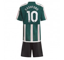 Manchester United Marcus Rashford #10 Koszulka Wyjazdowa dzieci 2023-24 Krótki Rękaw (+ krótkie spodenki)