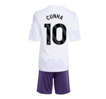 Manchester United Matheus Cunha #10 Koszulka Wyjazdowa dzieci 2025-26 Krótki Rękaw (+ krótkie spodenki)
