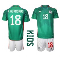 Meksiko Andres Guardado #18 Koszulka Podstawowa dzieci MŚ 2022 Krótki Rękaw (+ krótkie spodenki)