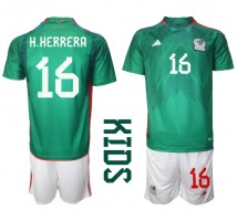 Meksiko Hector Herrera #16 Koszulka Podstawowa dzieci MŚ 2022 Krótki Rękaw (+ krótkie spodenki)