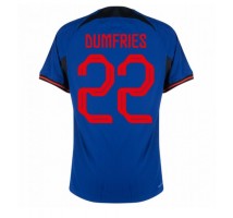 Nizozemska Denzel Dumfries #22 Koszulka Wyjazdowa MŚ 2022 Krótki Rękaw