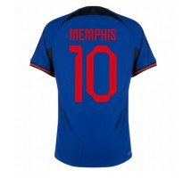 Nizozemska Memphis Depay #10 Koszulka Wyjazdowa MŚ 2022 Krótki Rękaw