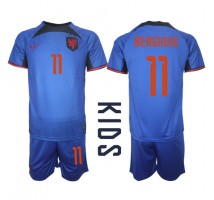 Nizozemska Steven Berghuis #11 Koszulka Wyjazdowa dzieci MŚ 2022 Krótki Rękaw (+ krótkie spodenki)