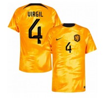 Nizozemska Virgil van Dijk #4 Koszulka Podstawowa MŚ 2022 Krótki Rękaw