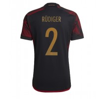 Njemačka Antonio Rudiger #2 Koszulka Wyjazdowa MŚ 2022 Krótki Rękaw