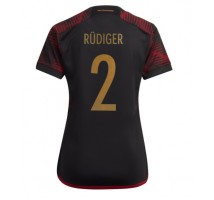 Njemačka Antonio Rudiger #2 Koszulka Wyjazdowa damskie MŚ 2022 Krótki Rękaw