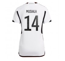 Njemačka Jamal Musiala #14 Koszulka Podstawowa damskie MŚ 2022 Krótki Rękaw