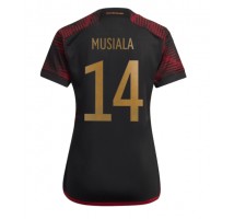 Njemačka Jamal Musiala #14 Koszulka Wyjazdowa damskie MŚ 2022 Krótki Rękaw