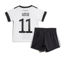 Njemačka Mario Gotze #11 Koszulka Podstawowa dzieci MŚ 2022 Krótki Rękaw (+ krótkie spodenki)