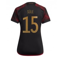 Njemačka Niklas Sule #15 Koszulka Wyjazdowa damskie MŚ 2022 Krótki Rękaw