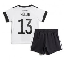 Njemačka Thomas Muller #13 Koszulka Podstawowa dzieci MŚ 2022 Krótki Rękaw (+ krótkie spodenki)