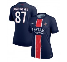 Paris Saint-Germain Joao Neves #87 Koszulka Podstawowa damskie 2024-25 Krótki Rękaw