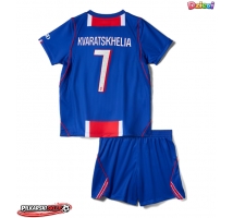 Paris Saint-Germain Khvicha Kvaratskhelia #7 Koszulka Podstawowa dzieci 2026-27 Krótki Rękaw (+ krótkie spodenki)