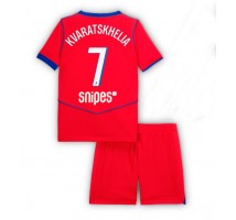 Paris Saint-Germain Khvicha Kvaratskhelia #7 Koszulka Trzecia dzieci 2025-26 Krótki Rękaw (+ krótkie spodenki)