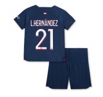 Paris Saint-Germain Lucas Hernandez #21 Koszulka Podstawowa dzieci 2023-24 Krótki Rękaw (+ krótkie spodenki)