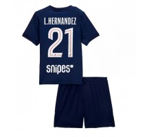 Paris Saint-Germain Lucas Hernandez #21 Koszulka Podstawowa dzieci 2025-26 Krótki Rękaw (+ krótkie spodenki)