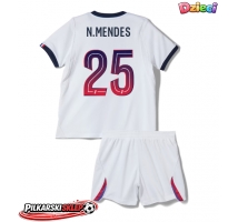 Paris Saint-Germain Nuno Mendes #25 Koszulka Wyjazdowa dzieci 2026-27 Krótki Rękaw (+ krótkie spodenki)