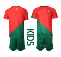 Portugal Koszulka Podstawowa dzieci MŚ 2022 Krótki Rękaw (+ krótkie spodenki)