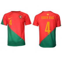 Portugal Ruben Dias #4 Koszulka Podstawowa MŚ 2022 Krótki Rękaw
