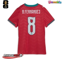 Portugalia Bruno Fernandes #8 Koszulka Podstawowa damskie MŚ 2026 Krótki Rękaw