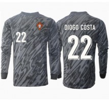 Portugalia Diogo Costa #22 Bramkarskie Koszulka Wyjazdowa ME 2024 Długi Rękaw
