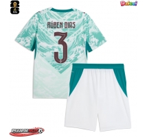 Portugalia Ruben Dias #3 Koszulka Wyjazdowa dzieci MŚ 2026 Krótki Rękaw (+ krótkie spodenki)