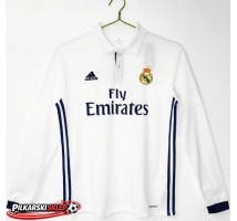 Real Madrid 2016-2017 Koszulka Retro Podstawowa Długi Rękaw