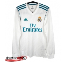 Real Madrid 2017-2018 Koszulka Retro Podstawowa Długi Rękaw