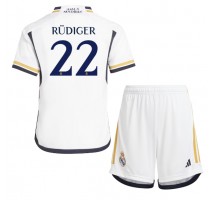 Real Madrid Antonio Rudiger #22 Koszulka Podstawowa dzieci 2023-24 Krótki Rękaw (+ krótkie spodenki)