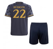 Real Madrid Antonio Rudiger #22 Koszulka Wyjazdowa dzieci 2023-24 Krótki Rękaw (+ krótkie spodenki)