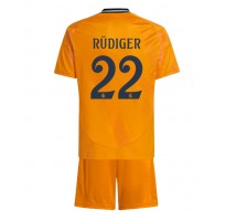 Real Madrid Antonio Rudiger #22 Koszulka Wyjazdowa dzieci 2024-25 Krótki Rękaw (+ krótkie spodenki)