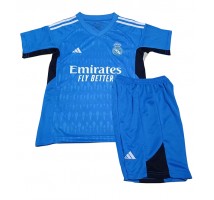 Real Madrid Bramkarskie Koszulka Wyjazdowa dzieci 2023-24 Krótki Rękaw (+ krótkie spodenki)