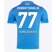 SSC Napoli Khvicha Kvaratskhelia #77 Koszulka Podstawowa 2024-25 Krótki Rękaw