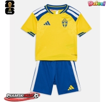 Szwecja Koszulka Podstawowa dzieci MŚ 2026 Krótki Rękaw (+ krótkie spodenki)