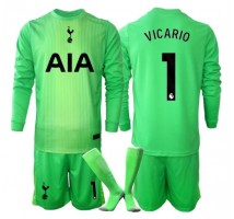 Tottenham Hotspur Guglielmo Vicario #1 Bramkarskie Koszulka Podstawowa dzieci 2025-26 Długi Rękaw (+ krótkie spodenki)