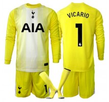 Tottenham Hotspur Guglielmo Vicario #1 Bramkarskie Koszulka Trzecia dzieci 2025-26 Długi Rękaw (+ krótkie spodenki)