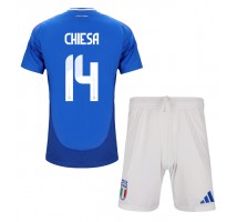 Włochy Federico Chiesa #14 Koszulka Podstawowa dzieci ME 2024 Krótki Rękaw (+ krótkie spodenki)