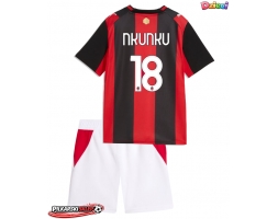 AC Milan Christopher Nkunku #18 Koszulka Podstawowa dzieci 2026-27 Krótki Rękaw (+ krótkie spodenki)