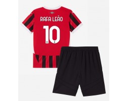 AC Milan Rafael Leao #10 Koszulka Podstawowa dzieci 2024-25 Krótki Rękaw (+ krótkie spodenki)