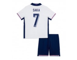 Anglia Bukayo Saka #7 Koszulka Podstawowa dzieci ME 2024 Krótki Rękaw (+ krótkie spodenki)