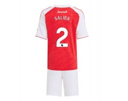 Arsenal William Saliba #2 Koszulka Podstawowa dzieci 2025-26 Krótki Rękaw (+ krótkie spodenki)