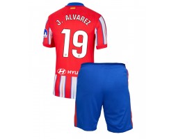 Atletico Madrid Julian Alvarez #19 Koszulka Podstawowa dzieci 2024-25 Krótki Rękaw (+ krótkie spodenki)