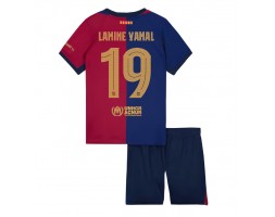 Barcelona Lamine Yamal #19 Koszulka Podstawowa dzieci 2024-25 Krótki Rękaw (+ krótkie spodenki)