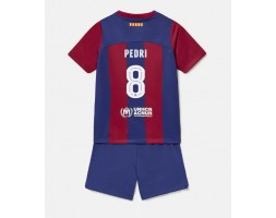 Barcelona Pedri Gonzalez #8 Koszulka Podstawowa dzieci 2023-24 Krótki Rękaw (+ krótkie spodenki)