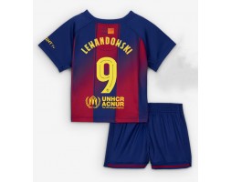 Barcelona Robert Lewandowski #9 Koszulka Podstawowa dzieci 2025-26 Krótki Rękaw (+ krótkie spodenki)
