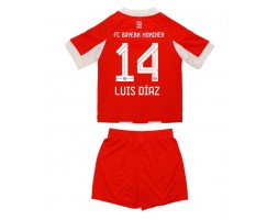 Bayern Munich Luis Diaz #14 Koszulka Podstawowa dzieci 2025-26 Krótki Rękaw (+ krótkie spodenki)